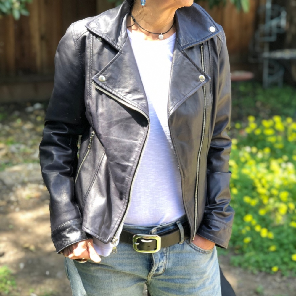 Kenna-T Classic Leather Moto Jacket